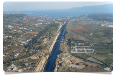 Панорама Коринфского канала