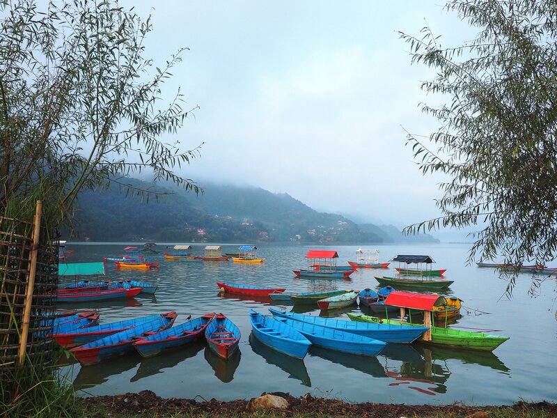 Phewa Lake: Serenity reflected on crystal-clear waters.