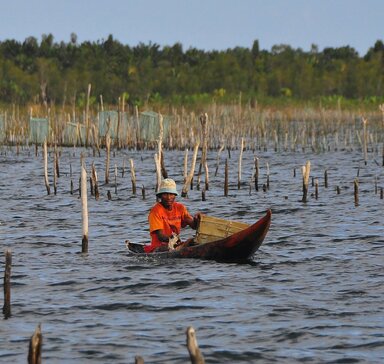 Fisherman on Tsiribihina River